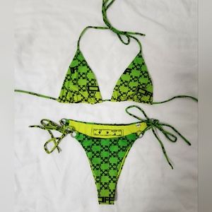 OFF - WHITE Green Swimsuit Set
